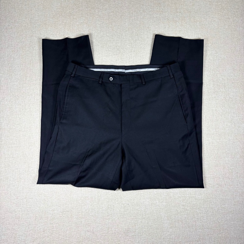 Ermenegildo Zegna Mens Black Lana Wool Dress Pants Straight Leg Size 36 Portugal